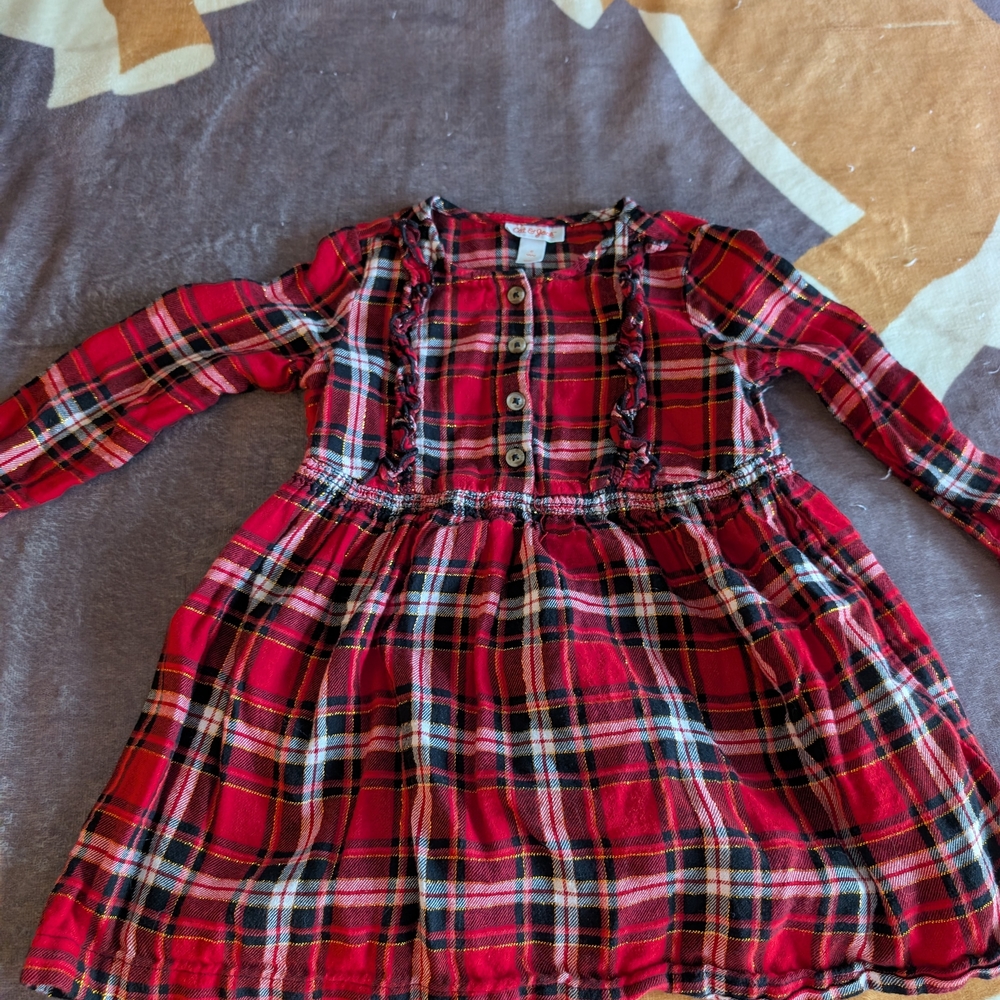 Cat & Jack Red Plaid Kids Dress